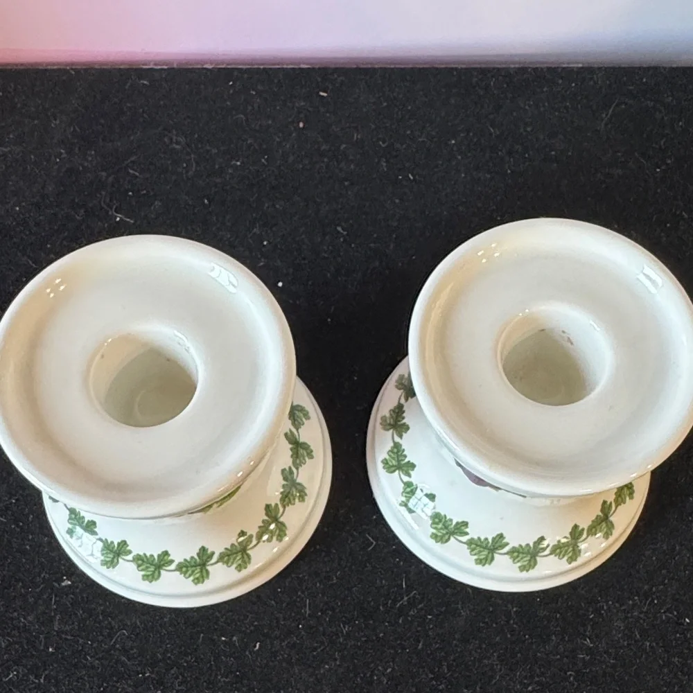 Portmeirion Fruit Motif Candle Holders England Two (2) Candlesticks Holders